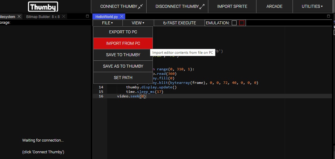 Shotcut code editor import
