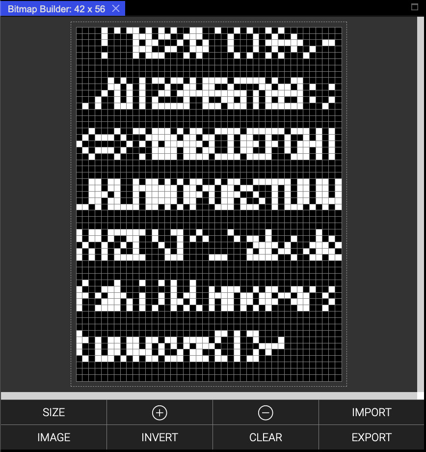 Thumby Bitmap Builder With Font loaded