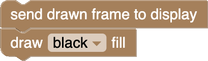 [send drawn frame to display] and [draw fill]