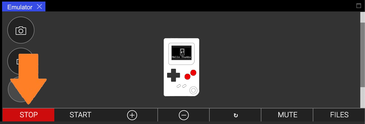 Thumby emulator stop dark screenshot